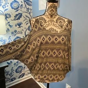 INC 3/4 sleeve cold shoulder top/tunic